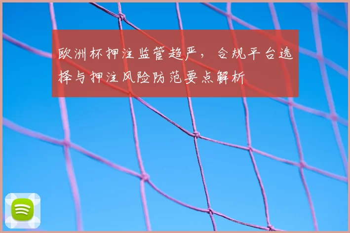欧洲杯押注监管趋严，合规平台选择与押注风险防范要点解析